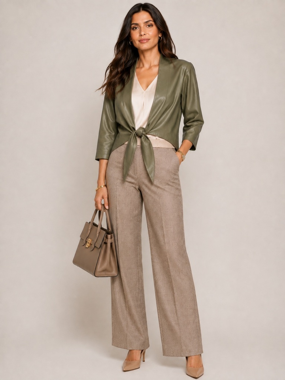 NWT Lamarque - Green Cropped Leather Jacket/Blazer - SzM - Picture 4 of 12
